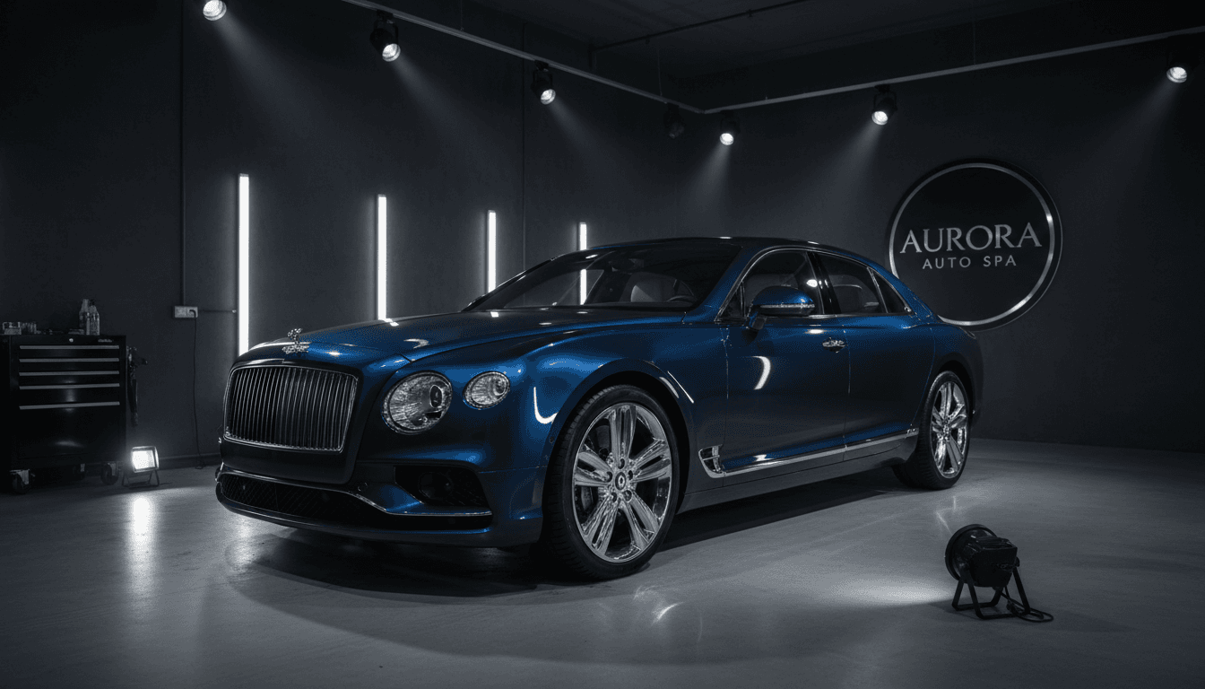 Finished car detailing showing overall transformation